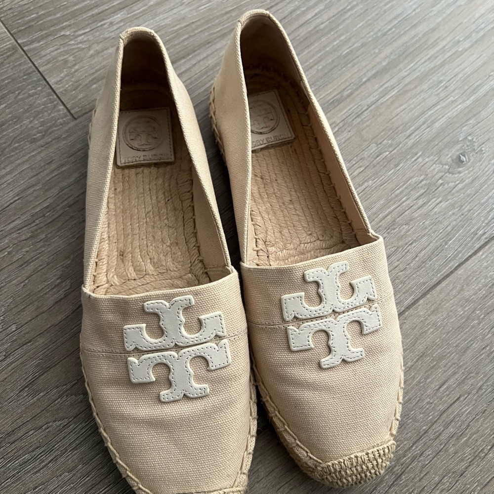 Tory Burch Beige Espadrille Loafers